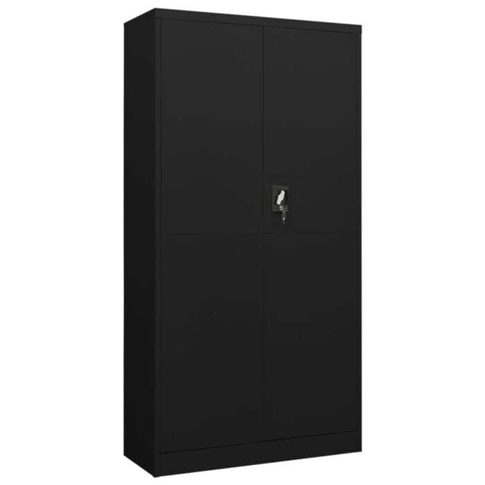 Armoire à casiers Noir 90x40x180 cm Acier – Image 1