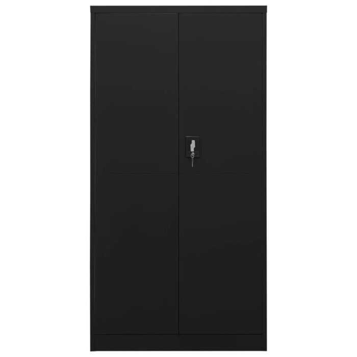 Armoire à casiers Noir 90x40x180 cm Acier – Image 2