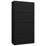 Armoire à casiers Noir 90x40x180 cm Acier – Image 4