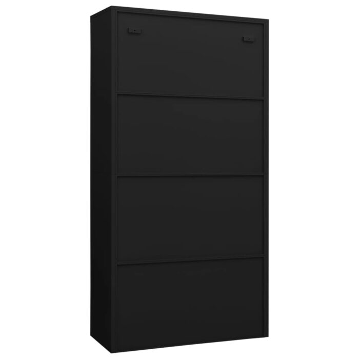 Armoire à casiers Noir 90x40x180 cm Acier – Image 4