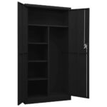 Armoire à casiers Noir 90x40x180 cm Acier – Image 5