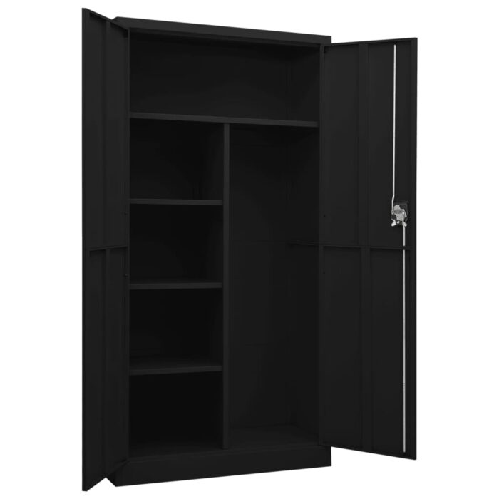 Armoire à casiers Noir 90x40x180 cm Acier – Image 5