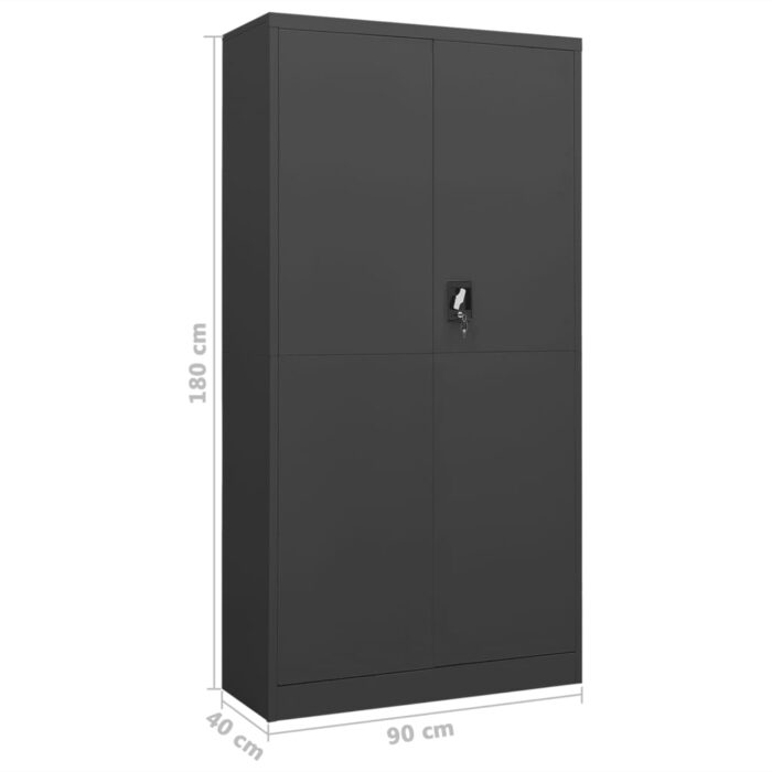 Armoire à casiers Anthracite 90x40x180 cm Acier – Image 7