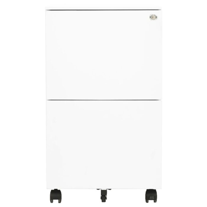 Classeur mobile Blanc 39x45x67 cm Acier – Image 2