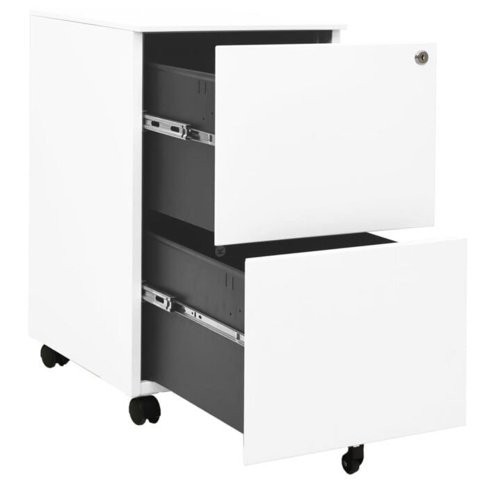 Classeur mobile Blanc 39x45x67 cm Acier – Image 5