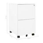 Classeur mobile Blanc 39x45x67 cm Acier – Image 9