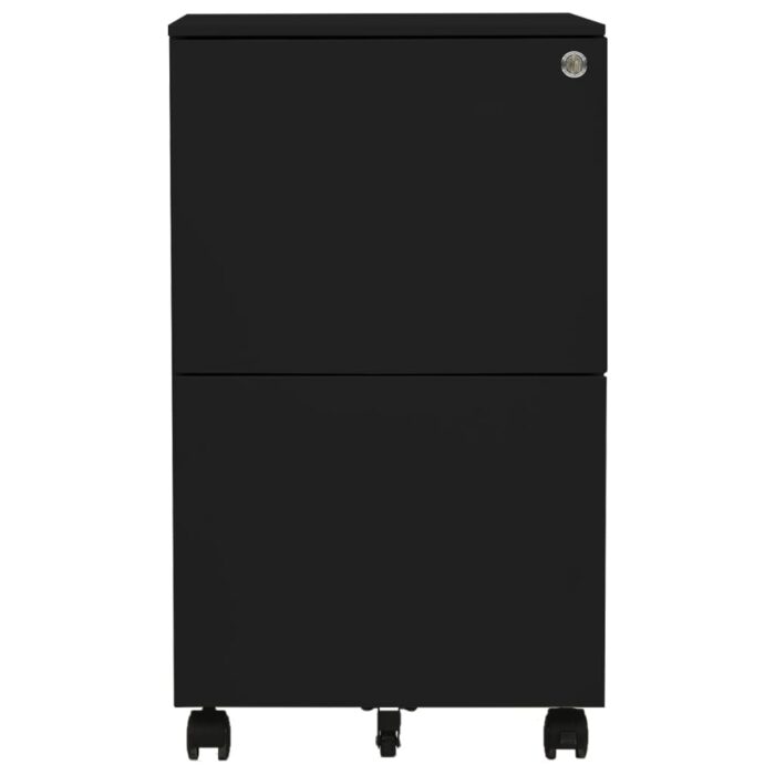 Classeur mobile Noir 39x45x67 cm Acier – Image 2