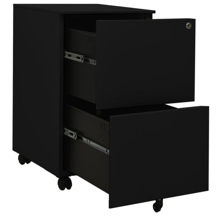 Classeur mobile Noir 39x45x67 cm Acier – Image 5