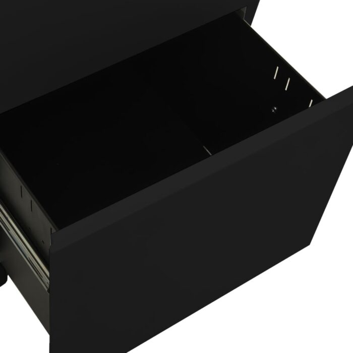 Classeur mobile Noir 39x45x67 cm Acier – Image 6