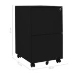 Classeur mobile Noir 39x45x67 cm Acier – Image 9
