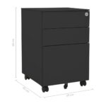 Classeur mobile Anthracite 39x45x60 cm Acier – Image 10