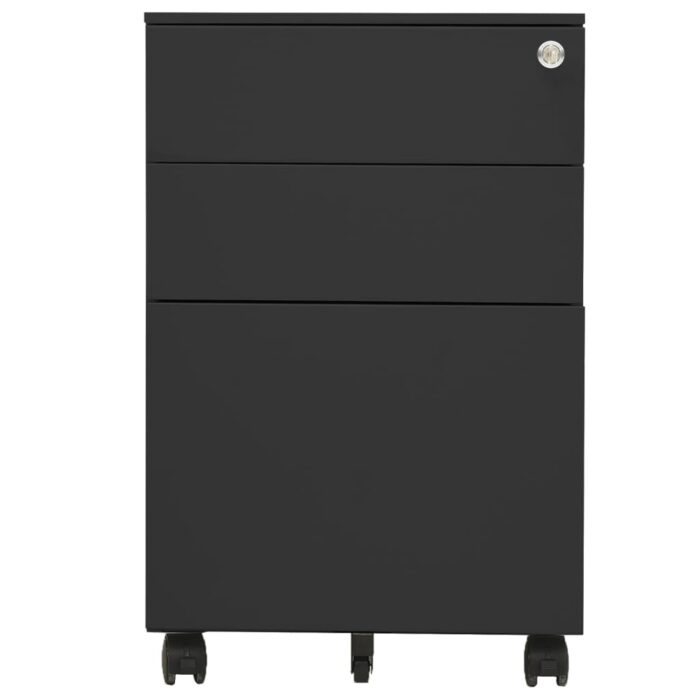 Classeur mobile Anthracite 39x45x60 cm Acier – Image 2