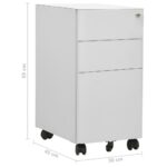 Classeur mobile Gris clair 30x45x59 cm Acier – Image 11