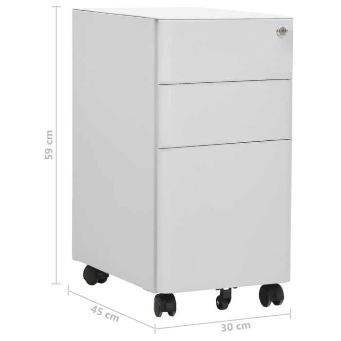Classeur mobile Gris clair 30x45x59 cm Acier – Image 11
