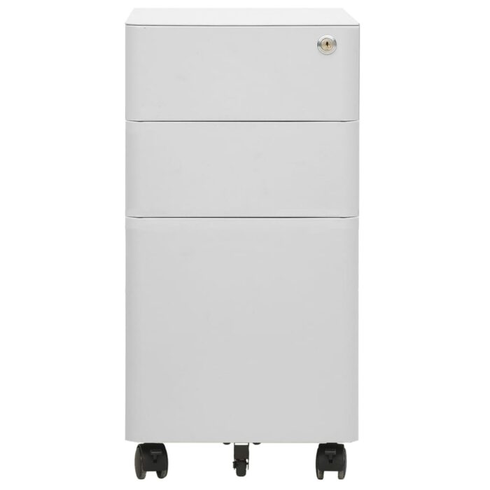 Classeur mobile Gris clair 30x45x59 cm Acier – Image 3