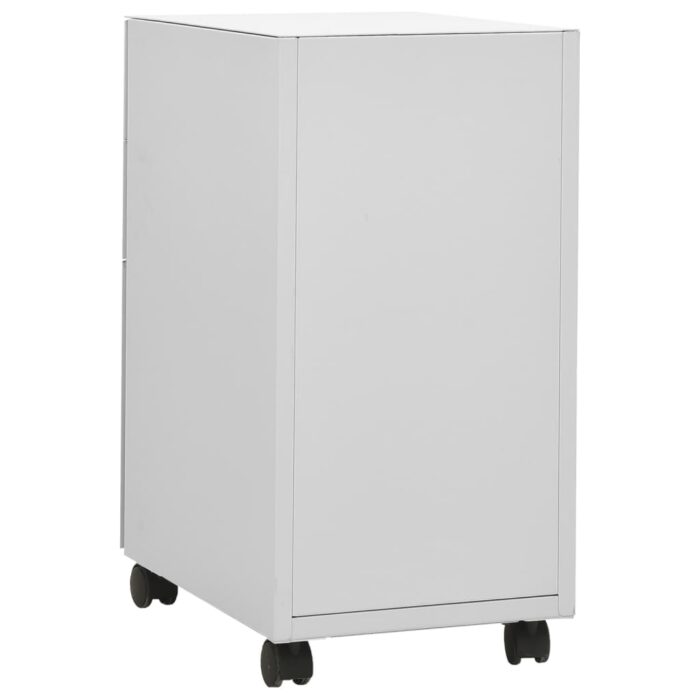 Classeur mobile Gris clair 30x45x59 cm Acier – Image 5
