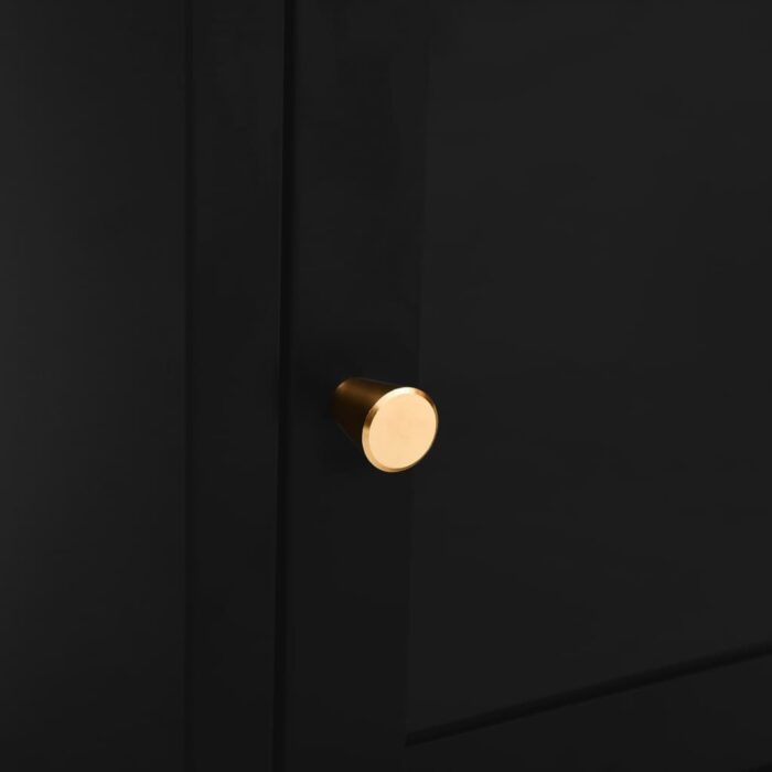 Table de chevet Noir 40x30x54,5 cm Acier et verre – Image 2