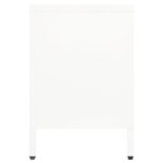 Meuble TV Blanc 105x35x52 cm Acier et verre – Image 4