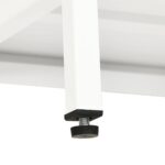 Meuble TV Blanc 105x35x52 cm Acier et verre – Image 7