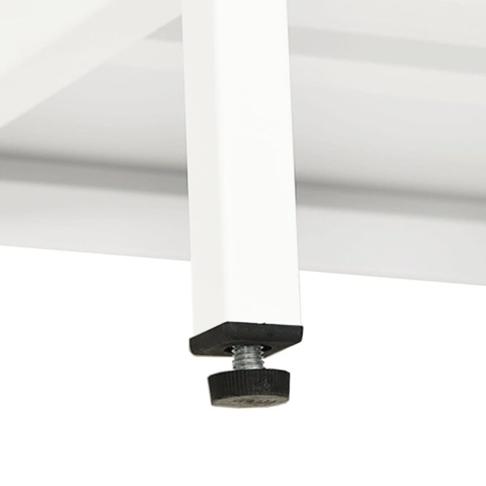 Meuble TV Blanc 105x35x52 cm Acier et verre – Image 7