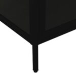 Vitrine d'exposition Noir 90x40x180 cm Acier et verre trempé – Image 7
