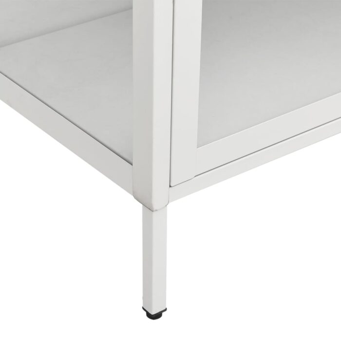 Vitrine d'exposition Blanc 90x40x180 cm Acier et verre trempé – Image 6