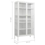 Vitrine d'exposition Blanc 90x40x180 cm Acier et verre trempé – Image 8