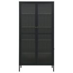 Vitrine d'exposition Anthracite 90x40x180 cm Acier/verre trempé – Image 2