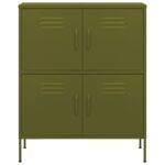 Armoire de rangement Vert olive 80x35x101,5 cm Acier – Image 2