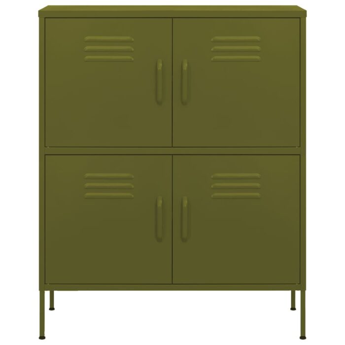 Armoire de rangement Vert olive 80x35x101,5 cm Acier – Image 2