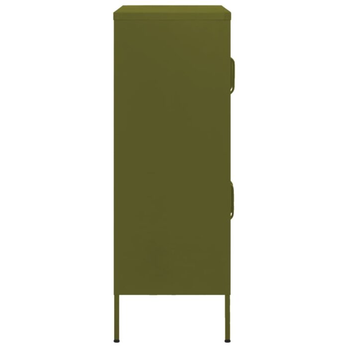 Armoire de rangement Vert olive 80x35x101,5 cm Acier – Image 3
