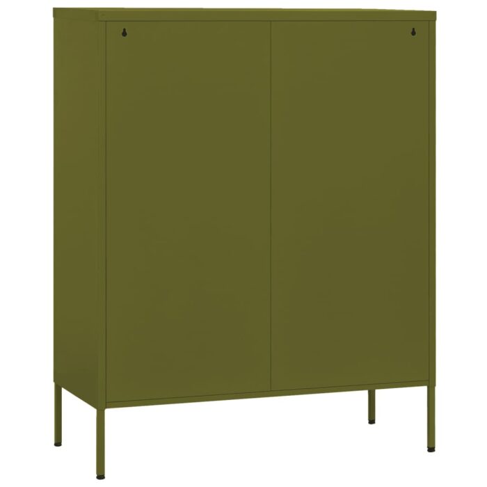 Armoire de rangement Vert olive 80x35x101,5 cm Acier – Image 4