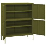 Armoire de rangement Vert olive 80x35x101,5 cm Acier – Image 5