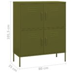 Armoire de rangement Vert olive 80x35x101,5 cm Acier – Image 7