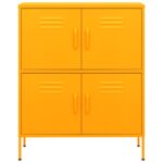 Armoire de rangement Jaune moutarde 80x35x101,5 cm Acier – Image 2