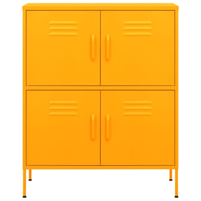Armoire de rangement Jaune moutarde 80x35x101,5 cm Acier – Image 2