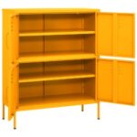 Armoire de rangement Jaune moutarde 80x35x101,5 cm Acier – Image 5