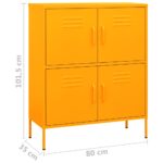 Armoire de rangement Jaune moutarde 80x35x101,5 cm Acier – Image 7