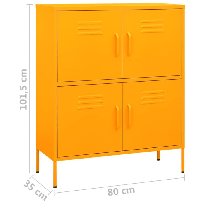 Armoire de rangement Jaune moutarde 80x35x101,5 cm Acier – Image 7