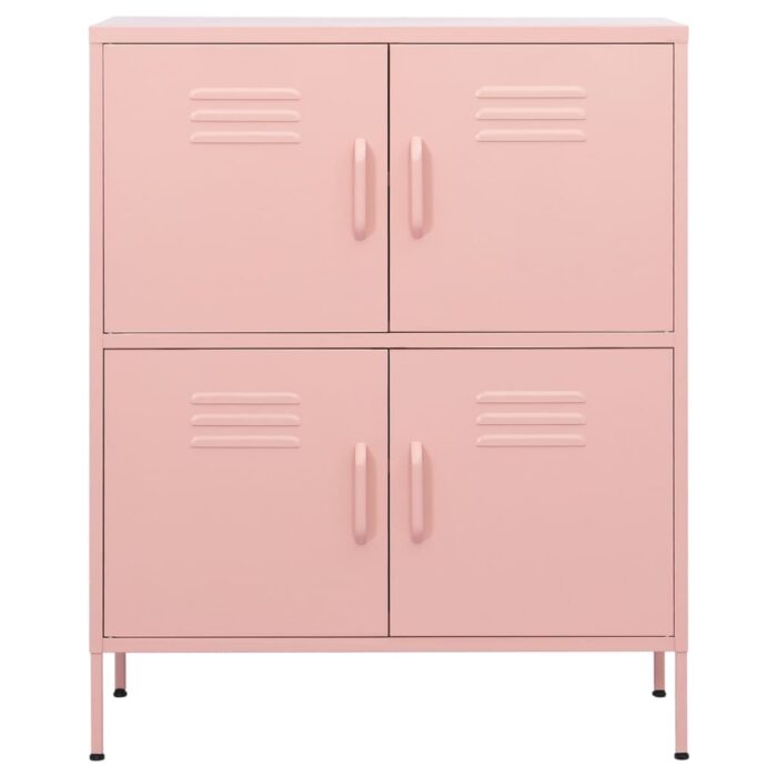 Armoire de rangement Rose 80x35x101,5 cm Acier – Image 2