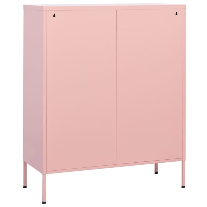 Armoire de rangement Rose 80x35x101,5 cm Acier – Image 4
