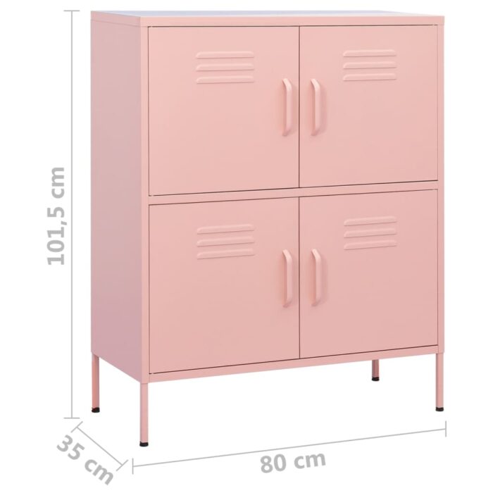 Armoire de rangement Rose 80x35x101,5 cm Acier – Image 7