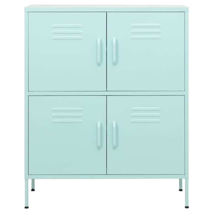 Armoire de rangement Vert menthe 80x35x101,5 cm Acier – Image 2