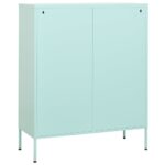Armoire de rangement Vert menthe 80x35x101,5 cm Acier – Image 4