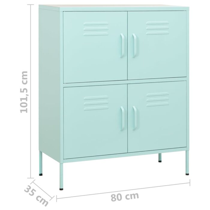 Armoire de rangement Vert menthe 80x35x101,5 cm Acier – Image 7