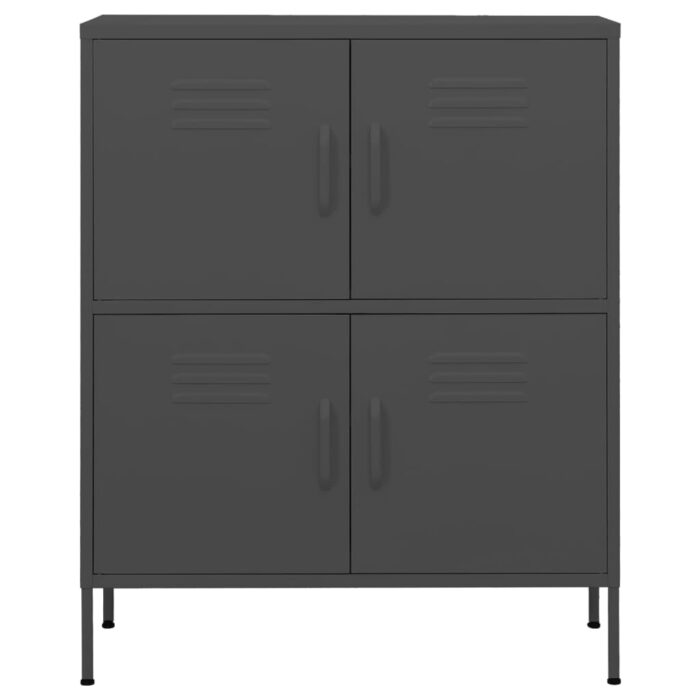 Armoire de rangement Anthracite 80x35x101,5 cm Acier – Image 2