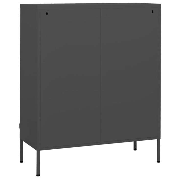 Armoire de rangement Anthracite 80x35x101,5 cm Acier – Image 4