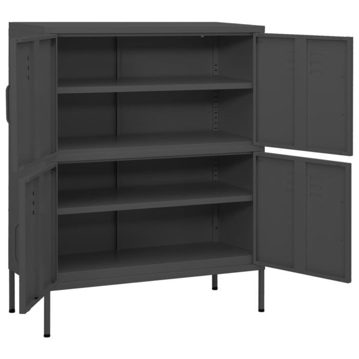 Armoire de rangement Anthracite 80x35x101,5 cm Acier – Image 5