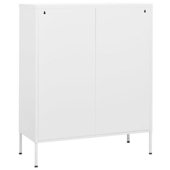 Armoire de rangement Blanc 80x35x101,5 cm Acier – Image 4