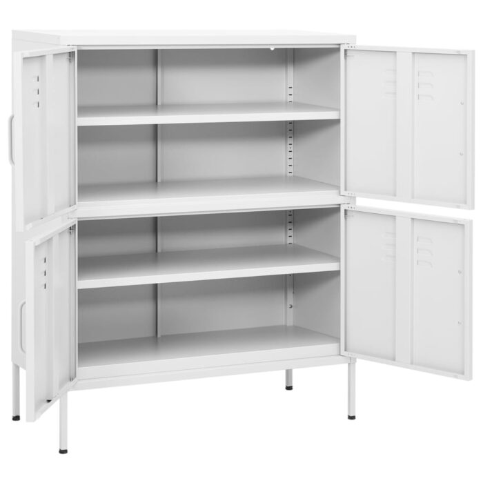 Armoire de rangement Blanc 80x35x101,5 cm Acier – Image 5